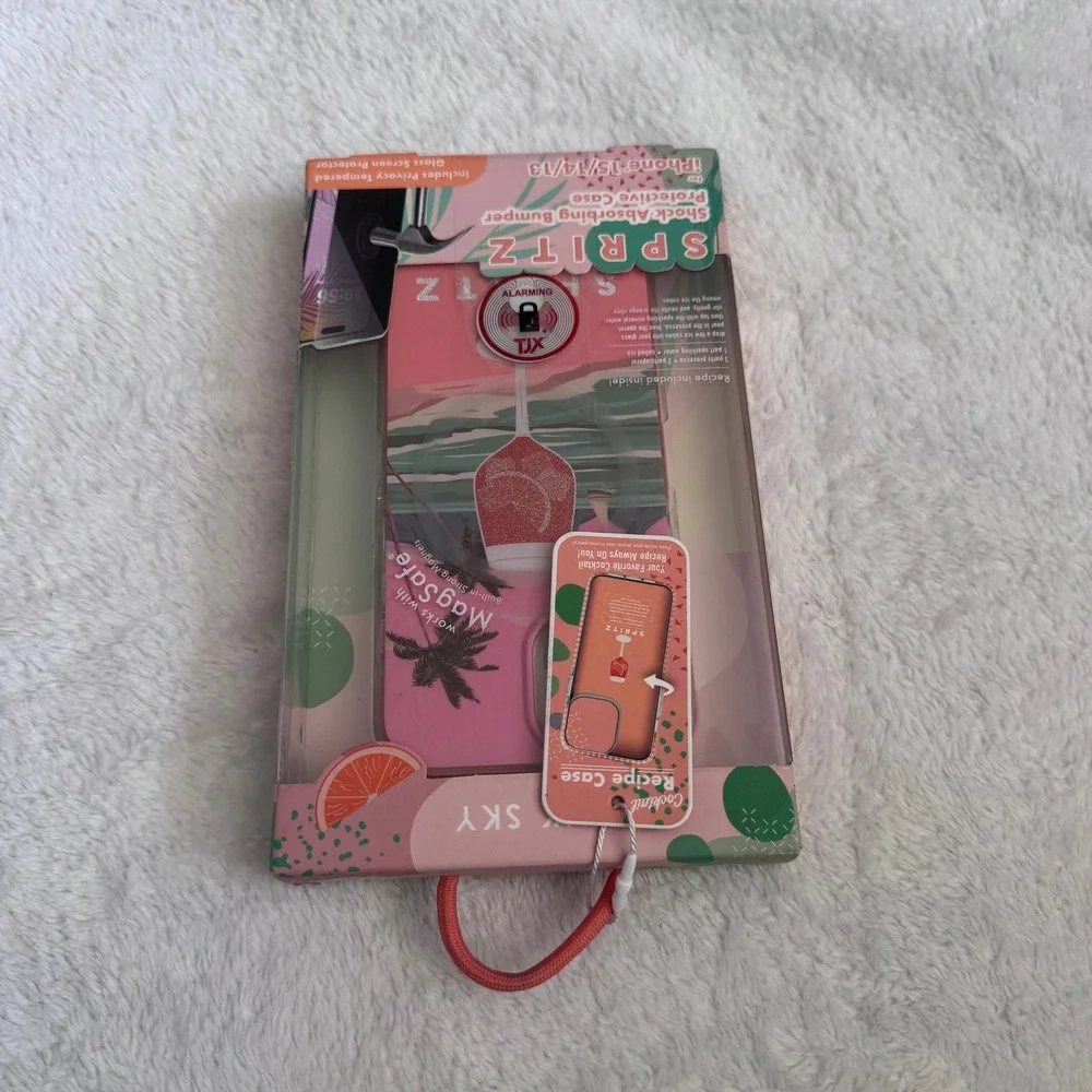 Pink‎ Sky Spritz for iPhone 15 14 13 MagSafe Case and Privacy Screen Protector